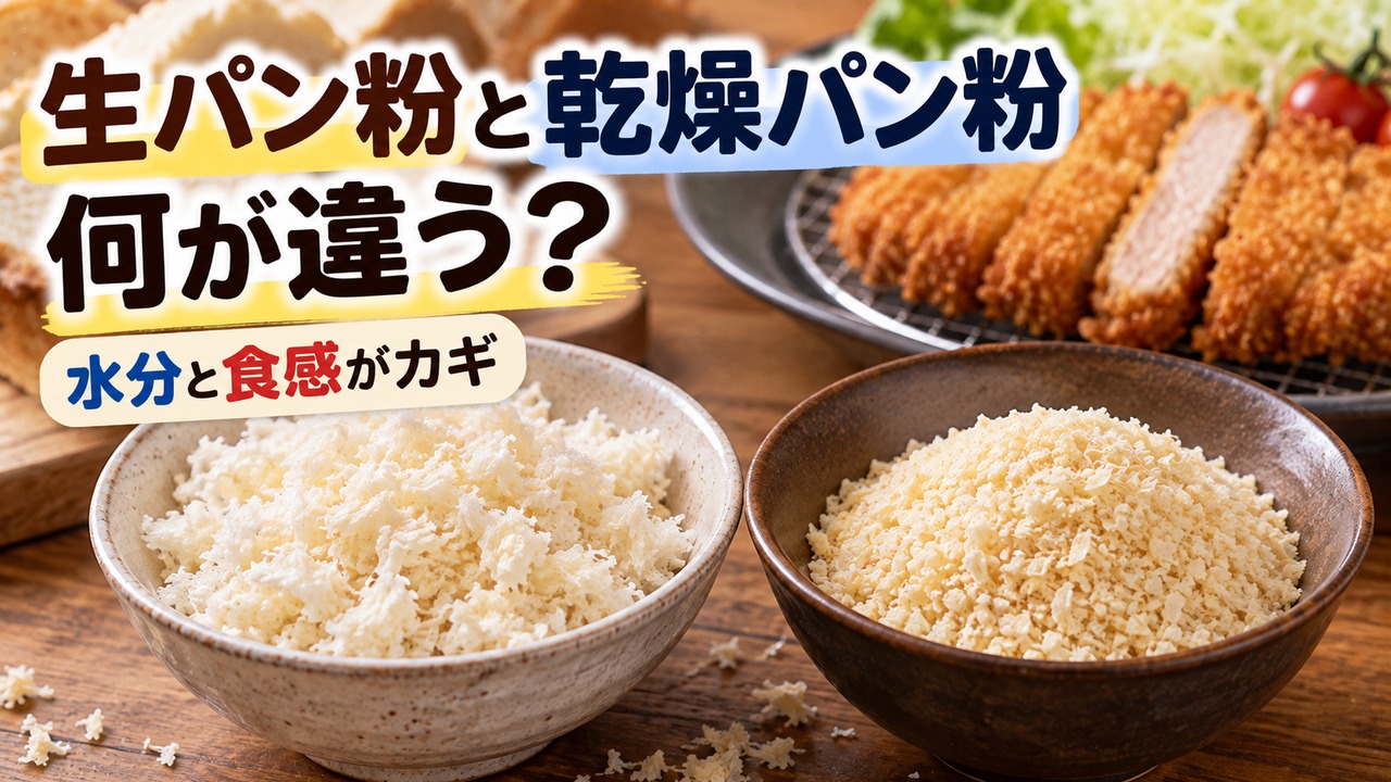 生パン粉と乾燥パン粉は何が違う？水分・食感・料理の使い分け