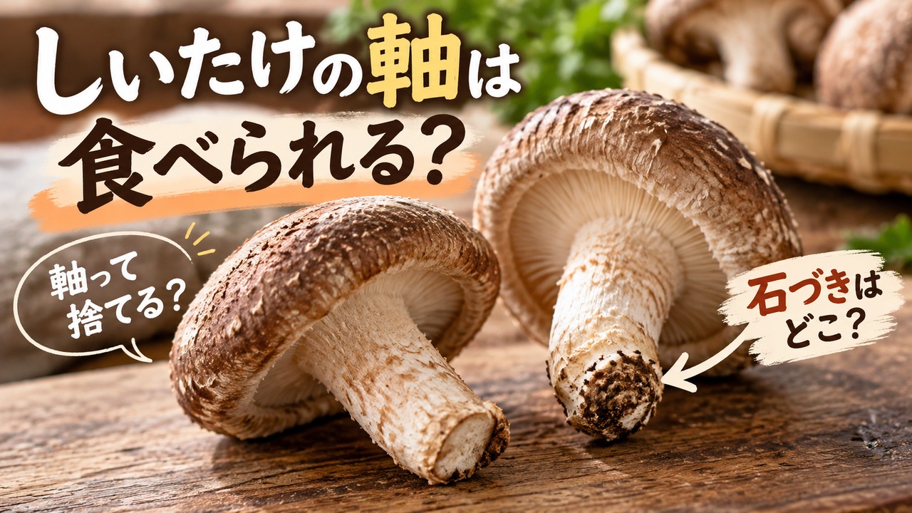 しいたけの軸は食べられる？石づきとの違いと捨てずに使う方法