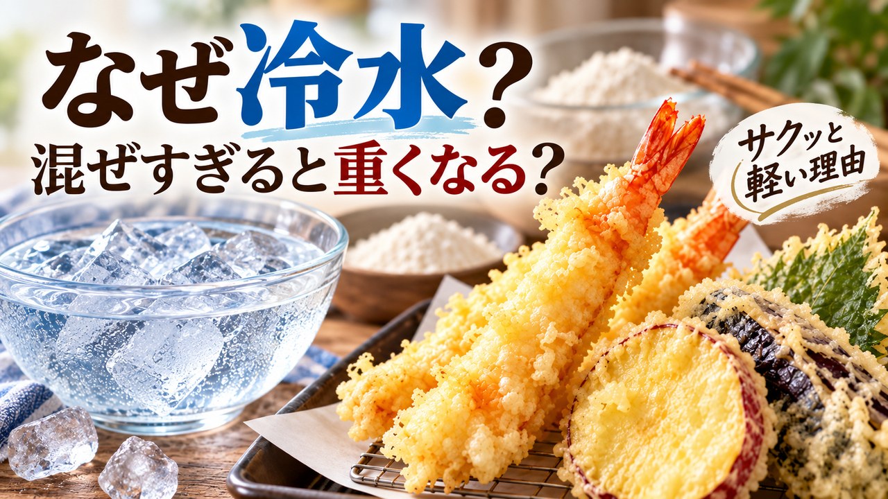 天ぷらの衣はなぜ冷水で作る？混ぜすぎると重くなる理由とグルテンの仕組み
